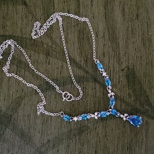 Neon Blue Apatite Necklace